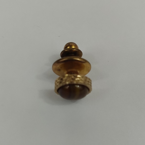 Vintage Swank Tigers Eye Tie Tack Lapel Pin - Picture 3 of 6